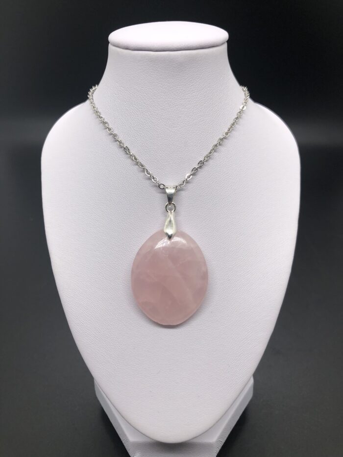 Pendentif quartz rose (ovale2)