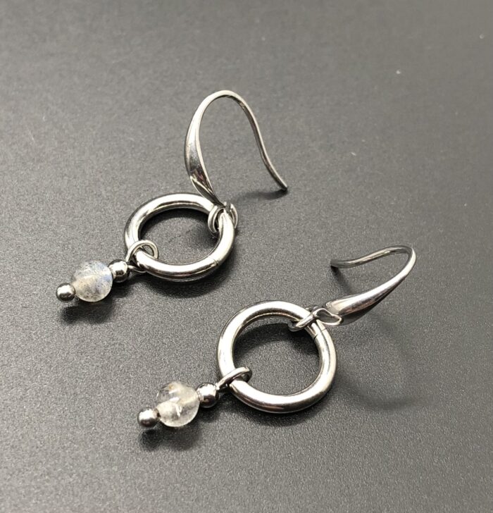 Boucles d’oreilles cercle labradorite – Image 3