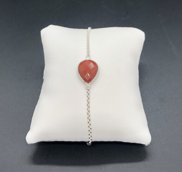 Bracelet goutte jaspe rouge – Image 2