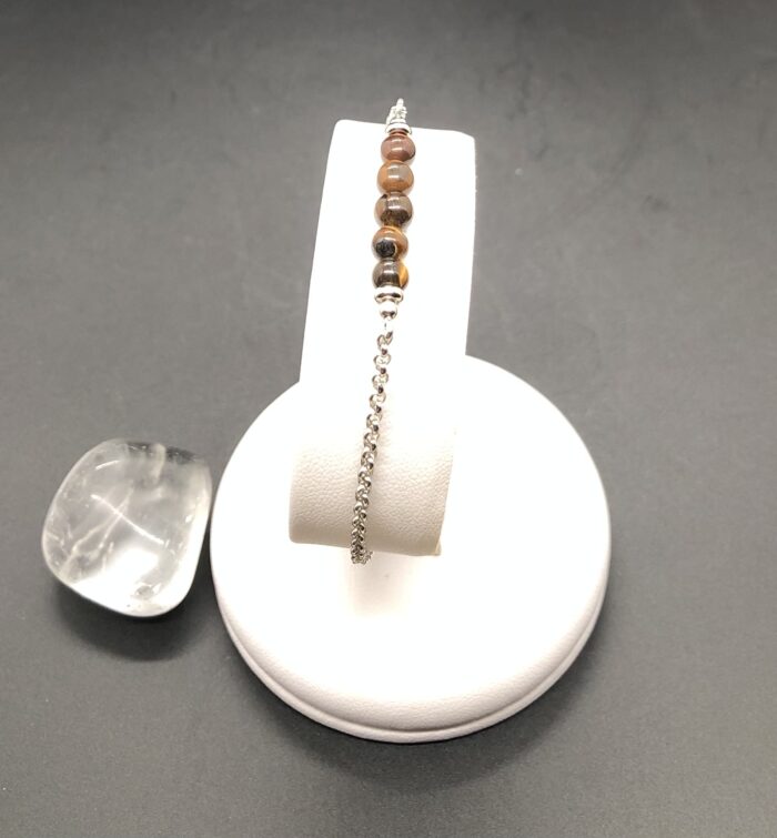 Bracelet 5 perles oeil de tigre – Image 2