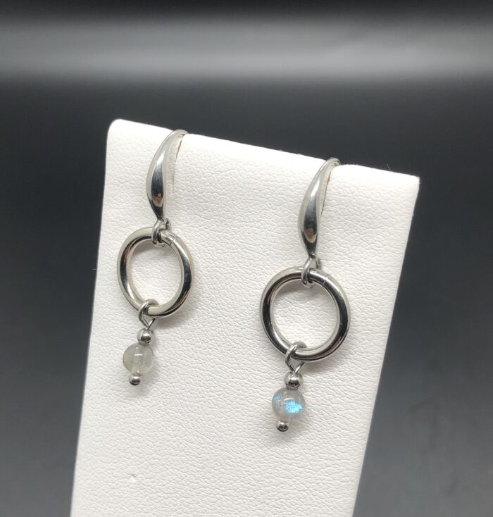 Boucles d’oreilles cercle labradorite