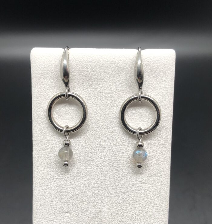Boucles d’oreilles cercle labradorite – Image 2