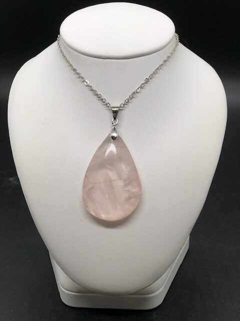 Pendentif quartz rose (goutte2)