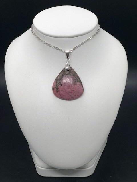 Pendentif rhodonite triangle