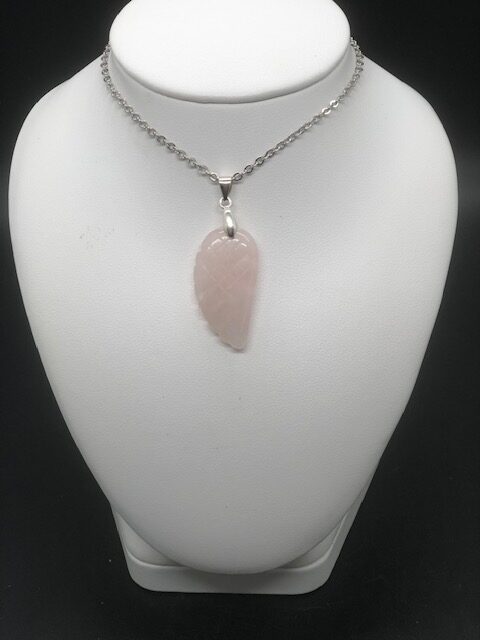 Pendentif quartz rose (aile)