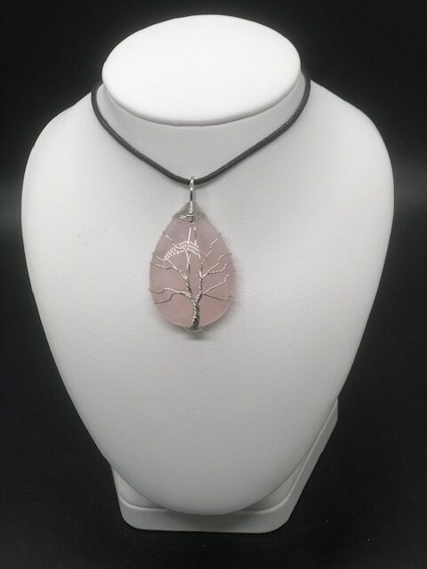 Pendentif quartz rose (arbre de vie) – Image 2