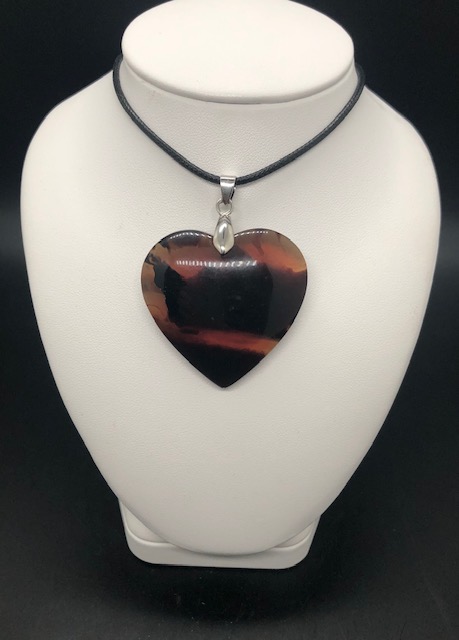 Pendentif ambre bleue d'Indonésie (coeur) – Image 2