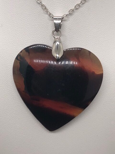 Pendentif ambre bleue d'Indonésie (coeur) – Image 3