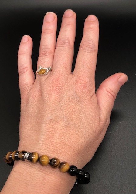Bague argent 925, œil de tigre M2 – Image 6