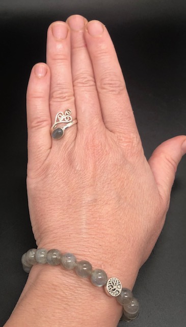 Bague argent 925, labradorite M1 – Image 6