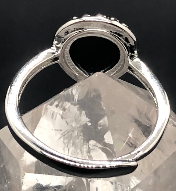 Bague Onyx noir facettée forme goutte (Collection Betty) – Image 5