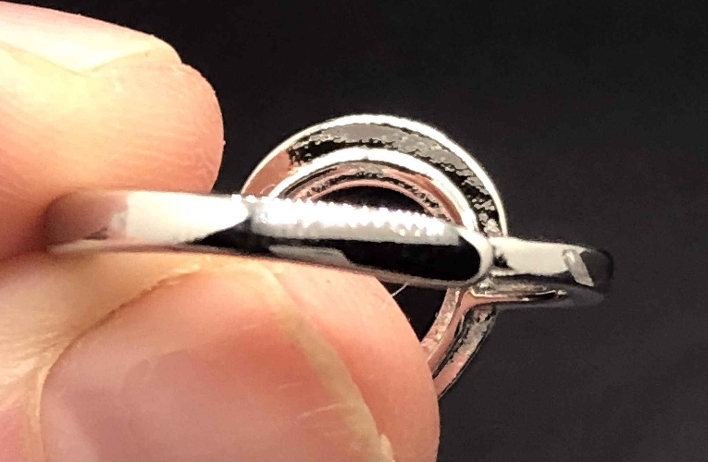 Bague Onyx noir facettée forme goutte (Collection Betty) – Image 3