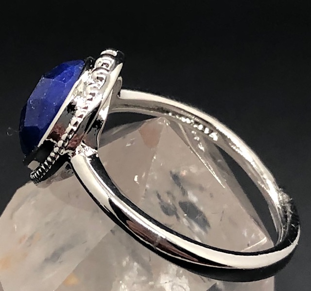 Bague Lapis- Lazuli facettée forme goutte (Collection Betty) – Image 3