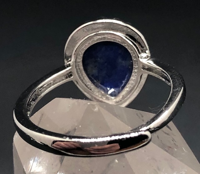 Bague Lapis- Lazuli facettée forme goutte (Collection Betty) – Image 4