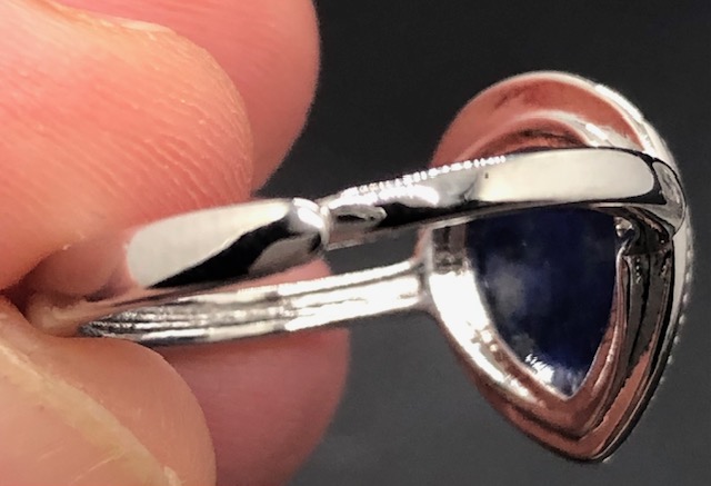 Bague Lapis- Lazuli facettée forme goutte (Collection Betty) – Image 5