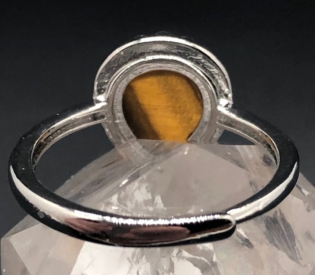 Bague Œil de Tigre facettée forme goutte (Collection Betty) – Image 3