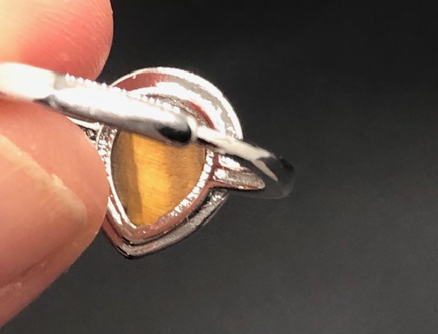 Bague Œil de Tigre facettée forme goutte (Collection Betty) – Image 4