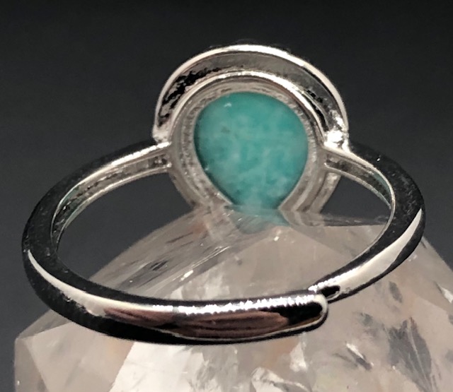 Bague Amazonite facettée forme goutte (Collection Betty) – Image 4