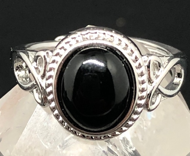 Bague Onyx noir forme ovale (Collection Stella) – Image 2