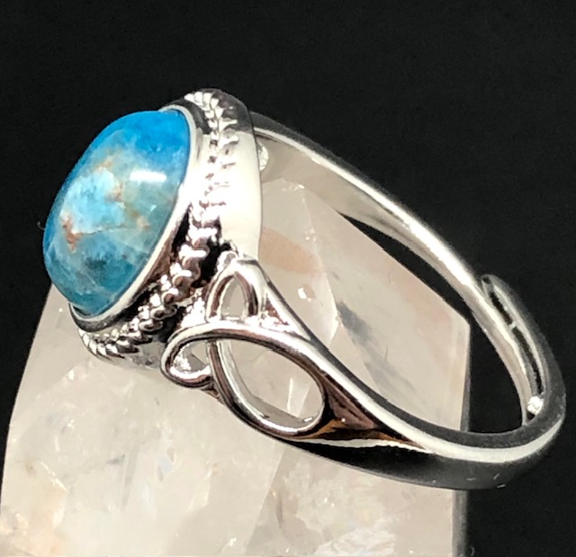 Bague Apatite bleue forme ovale (Collection Stella) – Image 3