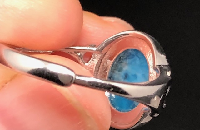 Bague Apatite bleue forme ovale (Collection Stella) – Image 5