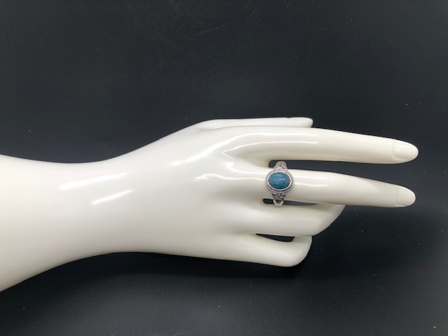 Bague Apatite bleue forme ovale (Collection Stella) – Image 6