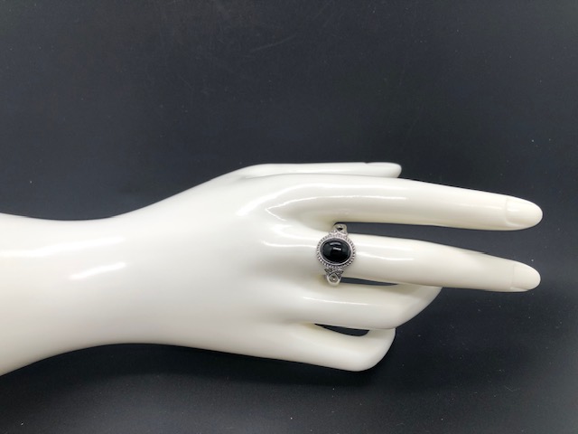 Bague Onyx noir forme ovale (Collection Stella) – Image 6