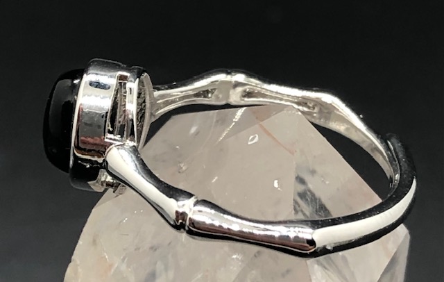 Bague Onyx noir forme ovale (Collection Moon) – Image 3