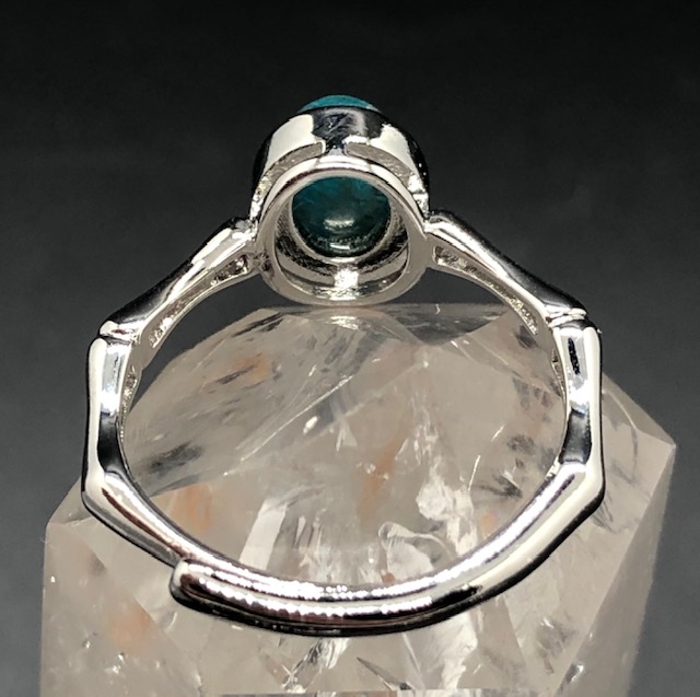 Bague Apatite bleue forme ovale (Collection Moon) – Image 4