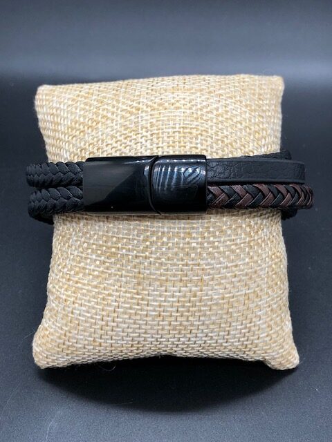 Bracelet Cuir et Pierres Oeil de Tigre – Image 3