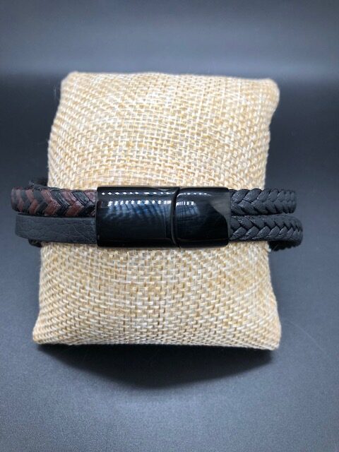 Bracelet Cuir et Pierres de Lave – Image 3