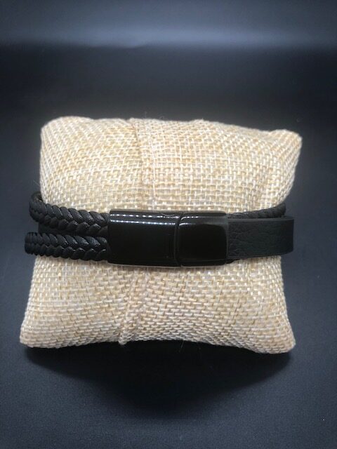 Bracelet Cuir et Pierres Œil de Tigre – Image 3