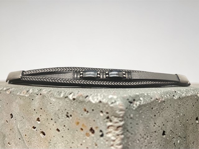 Bracelet Cuir et Pierres de Faucon – Image 5