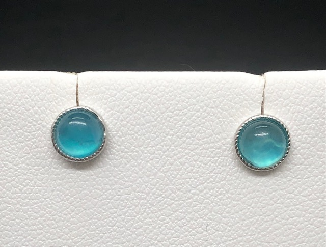 Boucles d'oreilles puces Lisa, amazonite – Image 2