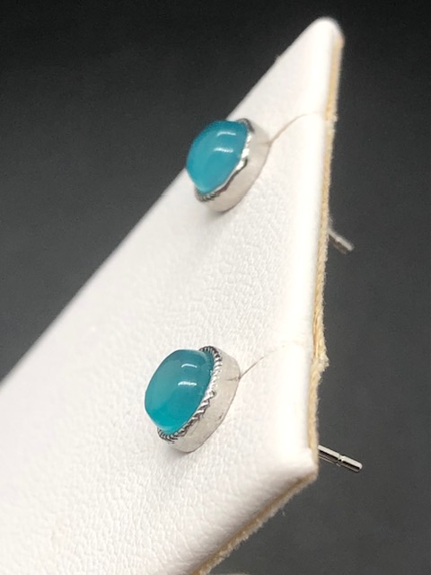 Boucles d'oreilles puces Lisa, amazonite – Image 3