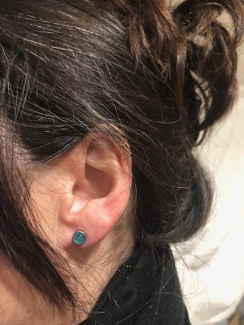 Boucles d'oreilles puces Lisa, amazonite – Image 4