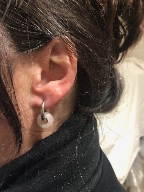 Boucles d'oreilles ref2, quartz rose – Image 3