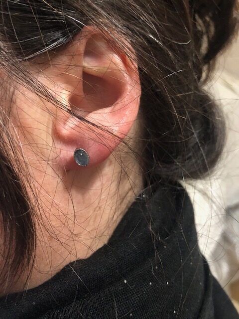 Boucles d'oreilles puces, aigue marine – Image 4