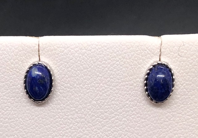 Boucles d'oreilles puces, lapis- lazuli – Image 2