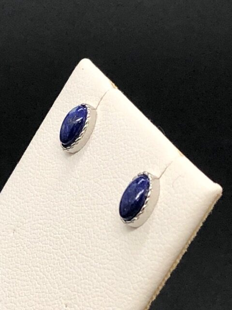 Boucles d'oreilles puces, lapis- lazuli – Image 3