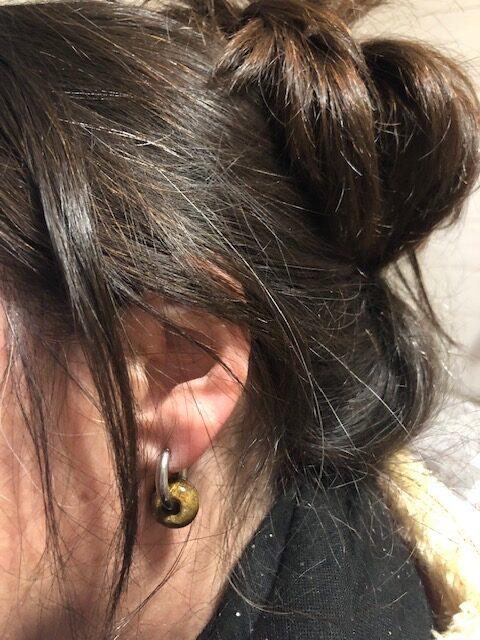 Boucles d'oreilles ref1, œil de tigre – Image 3