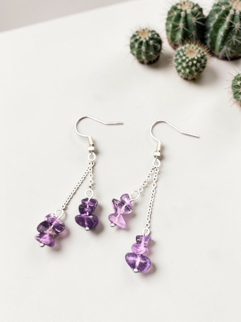 Boucles d'oreilles, améthyste