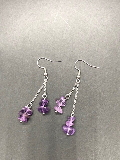 Boucles d'oreilles, améthyste – Image 4