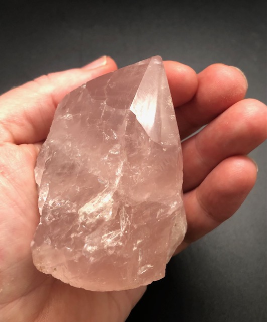Quartz rose, pointe polie et brute, modèle 01 – Image 5