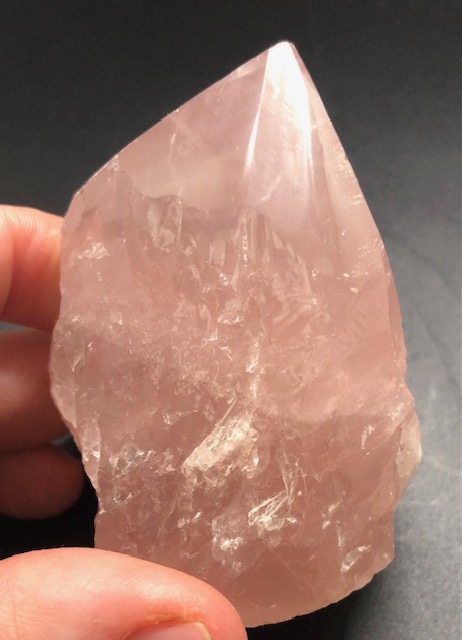 Quartz rose, pointe polie et brute, modèle 01 – Image 3