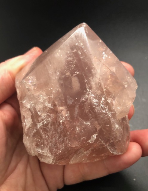Quartz rose, pointe polie et brute, modèle 02 – Image 4