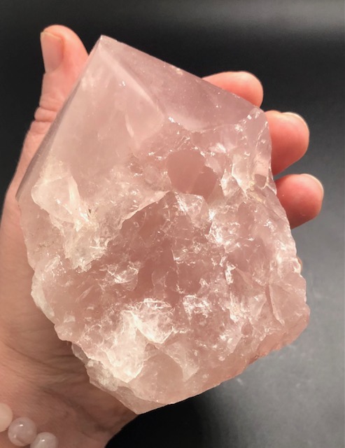 Quartz rose, pointe polie et brute, modèle 04 – Image 5