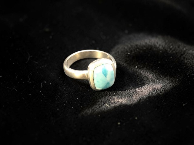 Bague argent 925, larimar M3