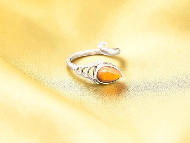 Bague argent 925, œil de tigre M3