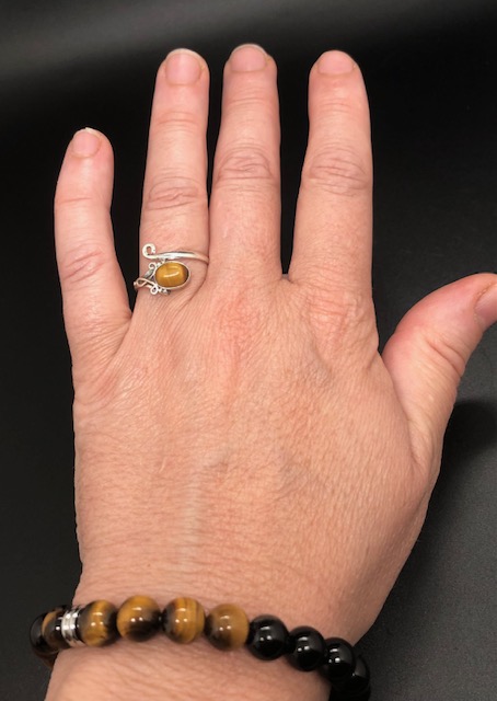 Bague argent 925, œil de tigre M4 – Image 5